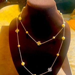 Tory Burch multi Pearls necklace